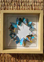 Charger l&#39;image dans la galerie, Couronne de papillons -  Turquoise - Personnalisable - Petit Modèle
