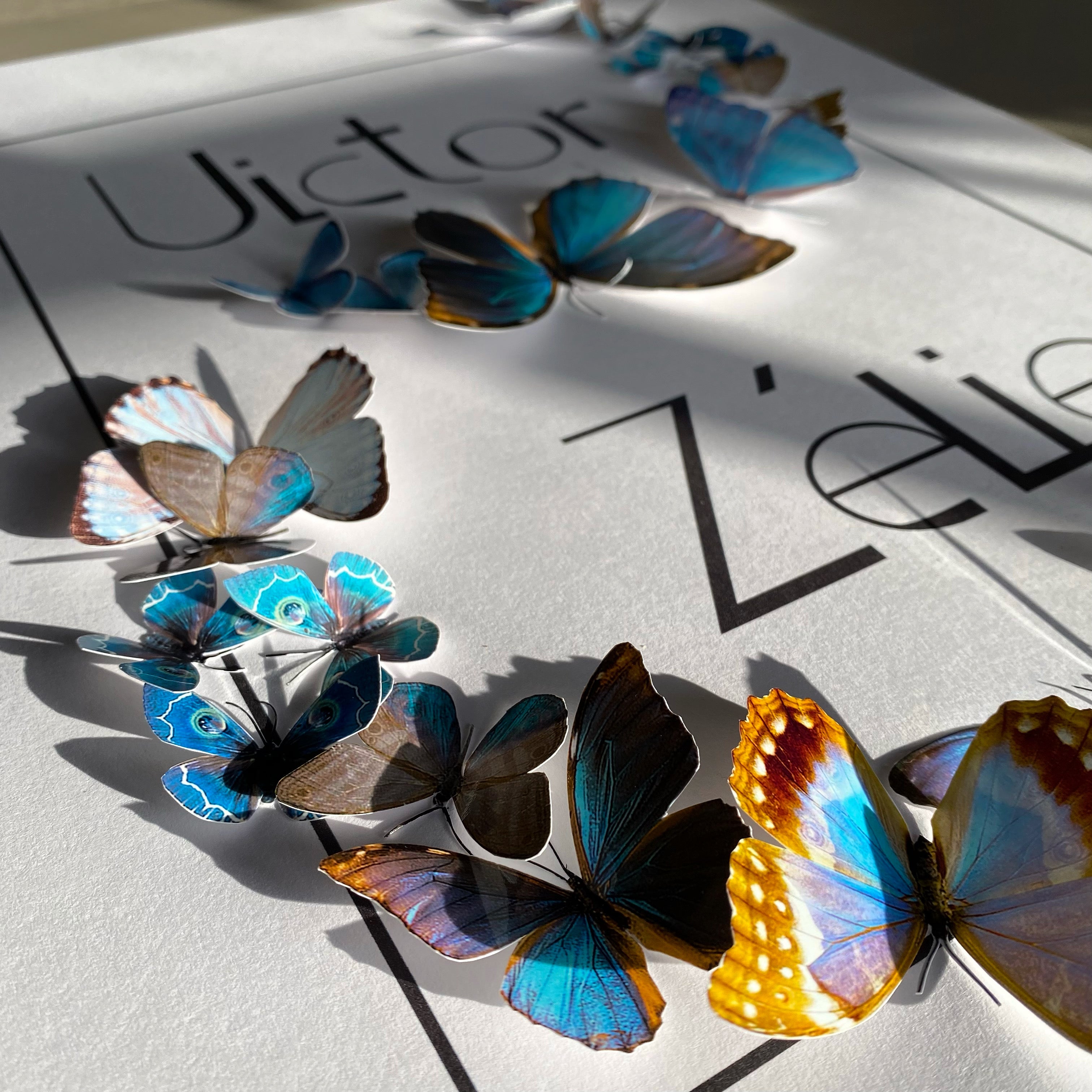 Guirlandes de papillons - Turquoise - 30X40cm - Personnalisable