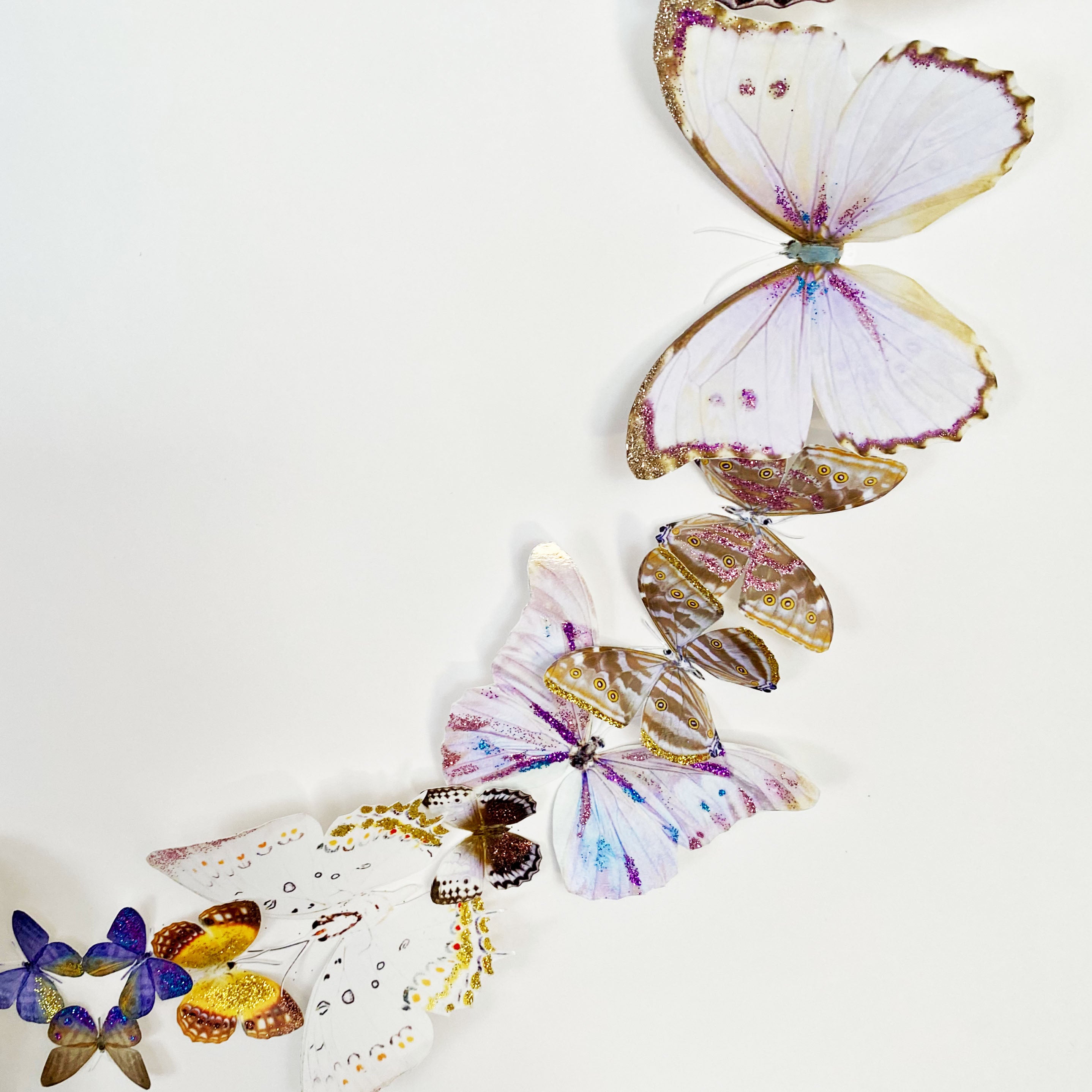 Couronne de papillons -  Hortensia - Grand Modèle