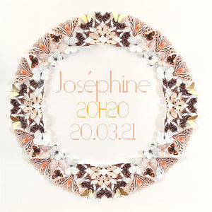 Couronne de papillons - Pain d'épices - 50X50cm - Personnalisable