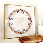 Charger l&#39;image dans la galerie, Couronne de papillons - Pain d&#39;épices - 50X50cm - Personnalisable
