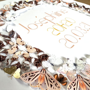 Couronne de papillons - Pain d'épices - 50X50cm - Personnalisable