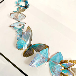 Couronne de papillons -  Turquoise - Grand Modèle