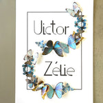 Charger l&#39;image dans la galerie, Guirlandes de papillons - Turquoise - 30X40cm - Personnalisable
